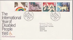 GB Stamps First Day Cover International Year of Disabled, wheelchair, dog 1981 - Picture 1 of 1