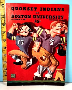 🔥14 Nov 1942 Quonset Indians vs Boston U College Football Program HIGH GRADE!🔥 - Picture 1 of 1