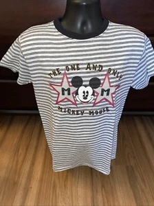 Vintage Mickey & Co. Striped Mickey Mouse Ringer Shirt Size Large Made In U.S.A. - Picture 1 of 6