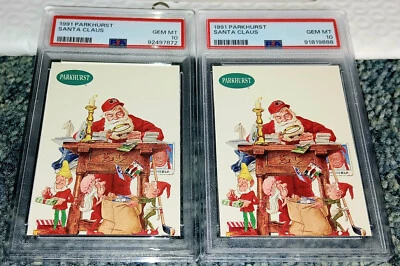 LOT of (2) 1991-92 NHL PARKHURST #NNO SANTA CLAUS PSA 10 GEM MINT - Image 1 of 2
