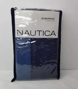 Nautica Lockridge Euro Pillow Sham Pillowcase Blue Navy Blue - Picture 1 of 5