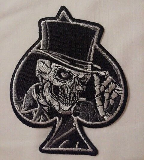 TÊTE DE MORT AS DE PIQUE PATCH ECUSSON Patch thermocollant - Photo 1/1