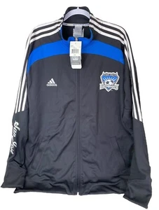 Adidas San Jose Earthquakes MLS 2008 Jacket Track Shirt Black Mens Size 2XL NWT! - Picture 1 of 22