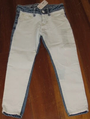 Pantalones de mezclilla Gymboree para niñas súper ajustados de dos tonos talla 5 azul claro blanco NUEVO Foto 1 de 3