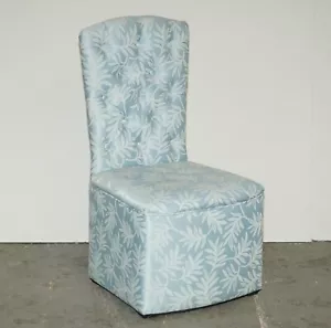 STUNNING VERY COMFORTABLE BLUE FLORAL SILK FINISH DRESSING TABLE OR SIDE CHAIR - Picture 1 of 16