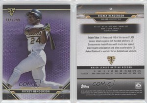 2021 Topps Triple Threads Amethyst /299 Rickey Henderson #58 HOF