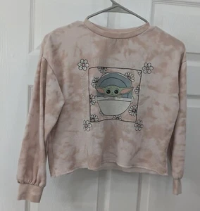 Star Wars Girl's The Mandalorian The Child Sweatshirt Pink Girl's Size L (10/12) - Picture 1 of 6