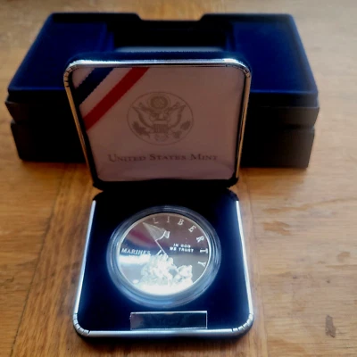 Marine Corps 230th Anniversary Silver Dollar Gem Mint - Image 1 of 4