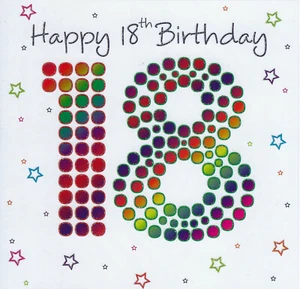Tarjeta de felicitación de cumpleaños número 18 feliz - totalmente nueva (HB18-P8) - Imagen 1 de 1
