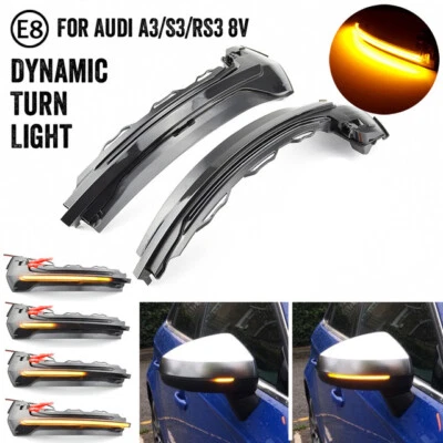 Luz indicadora de espejo retrovisor lateral señal de giro dinámica LED para Audi A3 8V S3 RS3 13-18 Foto 1 de 4