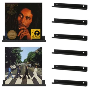 Set of 6 Vinyl Record Wall Mounted Shelf Holder CDs LP Albums Storage Display - Picture 1 of 11