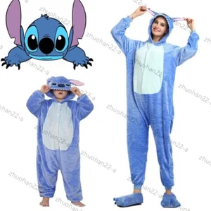 2024 Blauer Stitch Pyjama Cartoon Tier Nachtwäsche Party Cosplay Kostüm Passen # - Bild 1 von 10