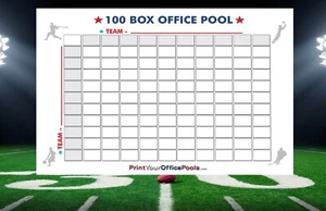 GRANDE 22 x 34 CAJA REUTILIZABLE 100 CUADRADOS PISCINA BLOQUE PARA FÚTBOL Y SUPER BOWL + PLUMA - Imagen 1 de 2