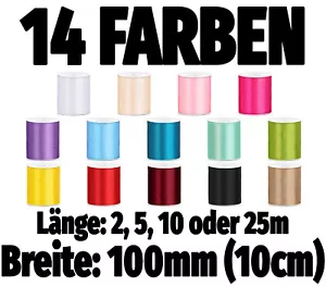 1/2/5/10/25m Satinband 100mm/10cm breit Schleife Deko Geschenkband Schleifenband - Bild 1 von 21