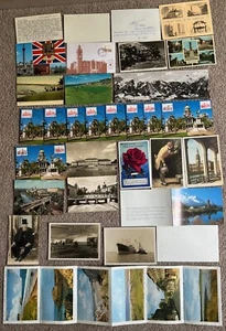 32 INTERNATIONAL POSTCARD SOME WITH PRE-DECIMAL OR DECIMAL STAMPS ATTACHED #15 - Imagen 1 de 2