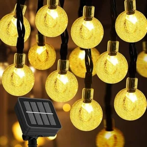 21FT 30 LED Outdoor Solar String Lights Crystal Ball Lights for Garden Decor - Picture 1 of 23