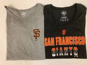 San Francisco Giants Shirts Women's S, '47 Brand Short & Long Sleeve Lot of 2 - Picture 1 of 12