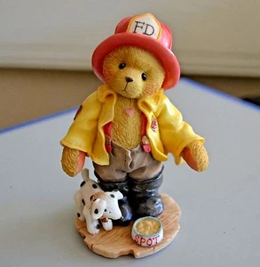 Cherished Teddies #CT961 Kurtis D. Claw 1996 Members Only Fireman W Dog - Picture 1 of 5