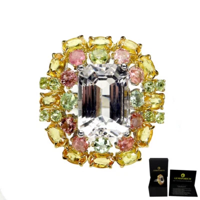 925 Sterlingsilber Ring Kunzit 13ct Peridot Saphir Handgemacht Schmuck Größe 8 - Bild 1 von 4