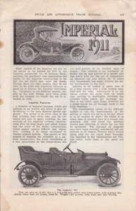 Imperial Auto 1911 artículo de 3 páginas con fotos - Imagen 1 de 1