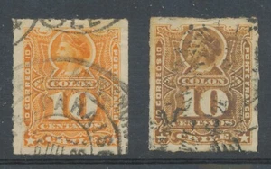 CHILE 1885 Columbus 10c naranja excelente usado adicionalmente también 10c en MARRÓN NARANJA - Imagen 1 de 1