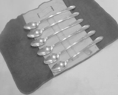 National KING EDWARD 1936 6 Art Deco iced tea spoons in flannel cigar premium - Image 1 of 4