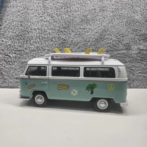 Dickie Toys VW Bay Window Bus Seafoam Surfer Van; Detailed w/ Stickers - Picture 1 of 24