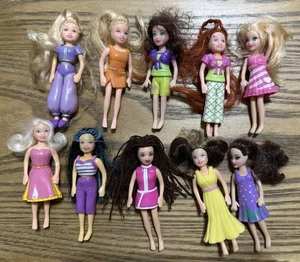 Polly Pocket Puppe Konvolut 10 Figuren Gummikleidung TLC verwurzelte Haare Gummikleidung - Bild 1 von 4
