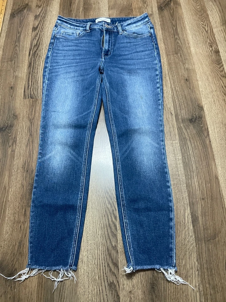 Pantalones de mezclilla Flying Monkey, para mujer talla 29, azul, denim, deshilachados cortos, dobladillo crudo Foto 1 de 4