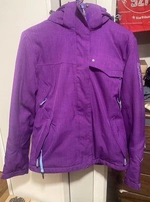 Salomon Size Small Purple Winter Jacket with Hood - Image 1 of 4