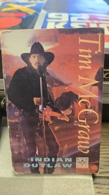 TIM McGRAW - INDIAN OUTLAW Radio Mix & Dance Mix - CASSETTE Single 1994 Curb - Image 1 of 4