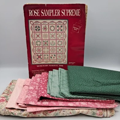 Rose Sampler Supreme Applique Edredón Patrón Paquete Sin Cortar Ese Patchwork Lugar Kit Foto 1 de 4