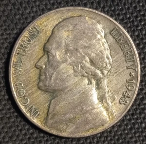 1943-P Jefferson War Nickel Improper Alloy Mix Error "Woody" Obverse & Reverse  - Picture 1 of 2