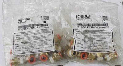 20 SMC KQ2H11-35AS Brass Push 2 Connect Tube Fitting W/Sealant 4E1-6RW, P1B - Image 1 of 4