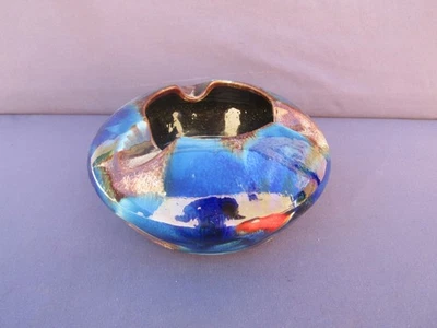 Gros cendrier en faience polychrome " Ceramique Ricard " Bon état - Photo 1/4