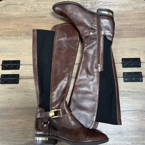 Vince Camuto - Leather Wide Calf Tall Shaft Boots - Pearly - Brunet - 7.5M/38 - Bild 1 von 16