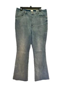 Wonderly High-Rise Flare Blue Jeans Frayed Raw Hem Flared Womens 16 Regular - Picture 1 of 5