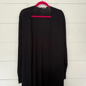 Soft Surroundings Women’s Large Black Ribbed Cardigan Sweater - Picture 1 of 7