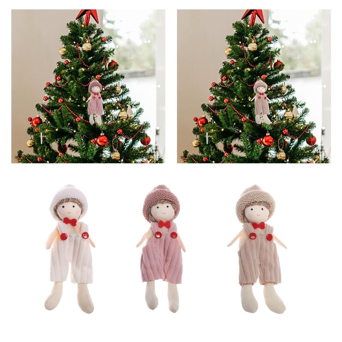 Regalo Natale Bambini Elfo Peluche Ciondolo Per Albero Di Natale