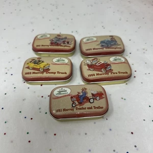 SET OF 5 1999 HALLMARK MURRAY KIDDIE CAR CLASSICS PINS NEW IN TIN CONTAINERS - Picture 1 of 18