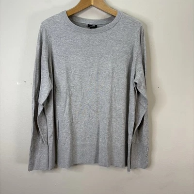 Nuevo con etiquetas Suéter Pullover Halógeno Para Mujer Talla Grande 3X Gris Cuello Redondo Manga Botón Foto 1 de 4