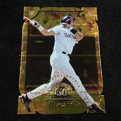 1998 Leaf Fractal Matrix Die-Cut Gold Z-Axis #114 Larry Walker HOF COL Rockies - Image 1 of 3