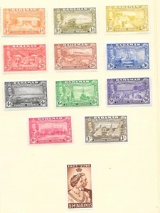 BAHAMAS 1948 ALBUM PAGE SG178-188+194 PERFECT MINT HINGED. - Picture 1 of 3