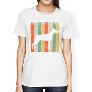 1Tee Damen Loose Fit Dobermann Hunderasse - buntes Retro T-Shirt - Bild 1 von 15