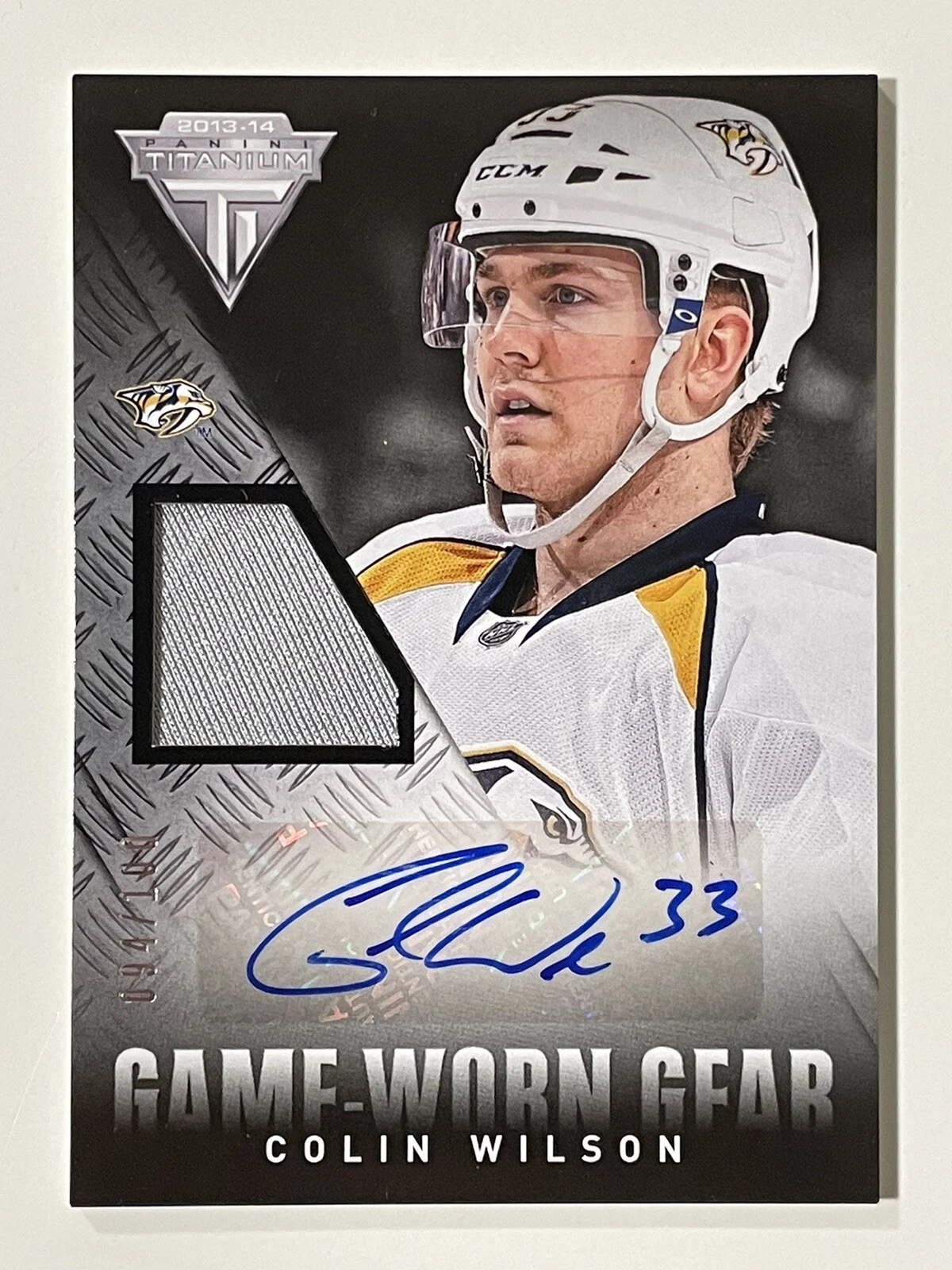 2013-14 Panini Titanium Game Worn Gear Autographs #GACWI Colin Wilson/100 Preds