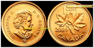 CANADA 2008 FOGLIA D'ACERO PENNY REGINA ELISABETTA II LOGO RCM NO P MONETA CENTESIMO MAGNETICA - Foto 1 di 2