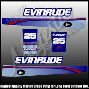 EVINRUDE 25hp - DECAL SET - OUTBOARD DECALS - Picture 1 of 1