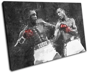 Boxing Dream Fight Sugar Ray Sports SINGLE CANVAS WALL ART Picture Print - Picture 1 of 1