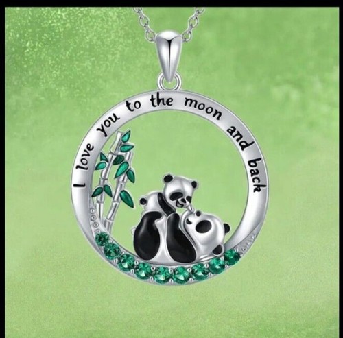 VETEMENTS Bella catena con digel panda orso colore argento acciaio inox.