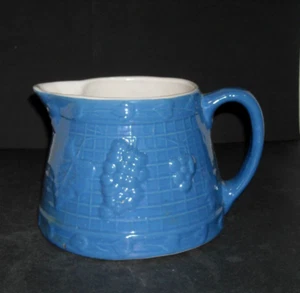 Blue UHL Pottery Lemonade Pitcher Stoneware Salt Glazed Grape Vintage - Picture 1 of 4